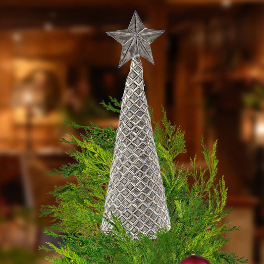 A Silver Christmas tree is one of many kits you could create at a metal embossing craft class in Stotfold SG5.