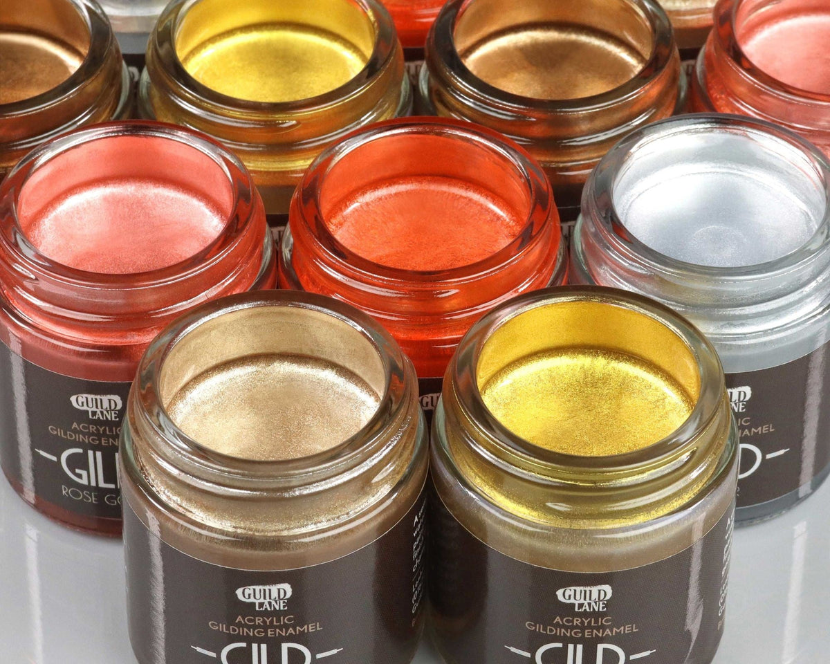 Guild Lane GILD metallic artist paints available from The Furniture Bureau.