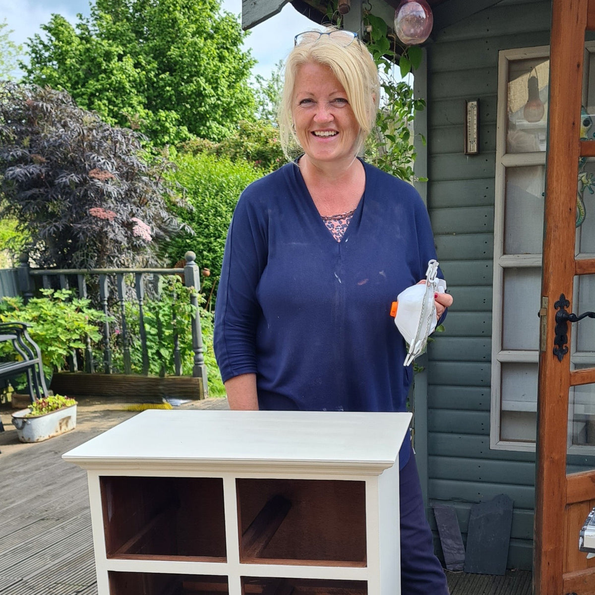 Enjoying creative me time during a private 1-to-1 furniture painting workshop at The Furniture Bureau