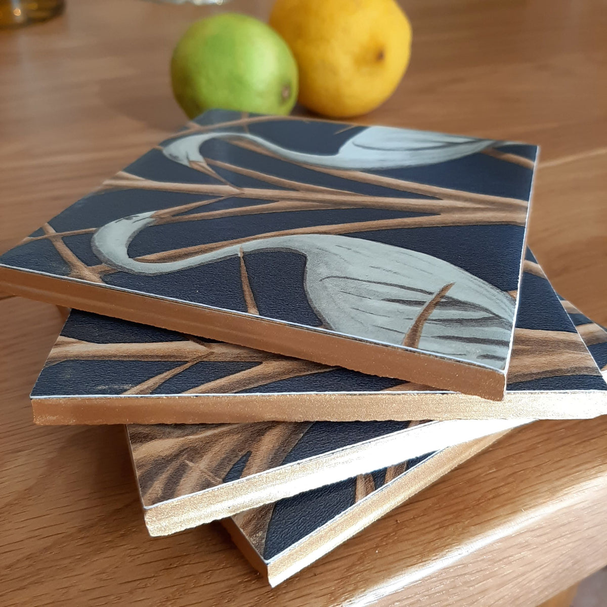 Guild Lane GILD Bronze metallic paint used to add bronze detailing to handcrafted ceramic coasters.