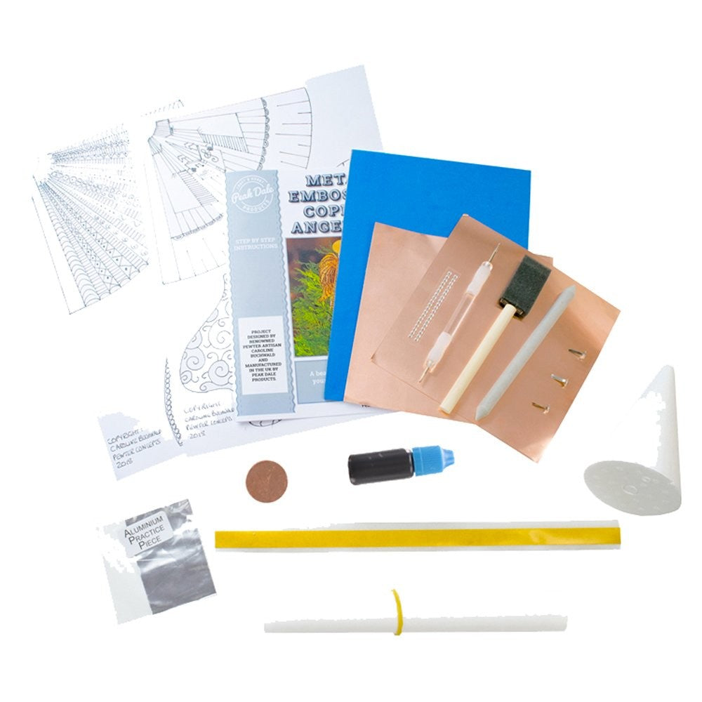 Copper Angel metal embossing kit containing specialist tools, materials, templates and instructions.